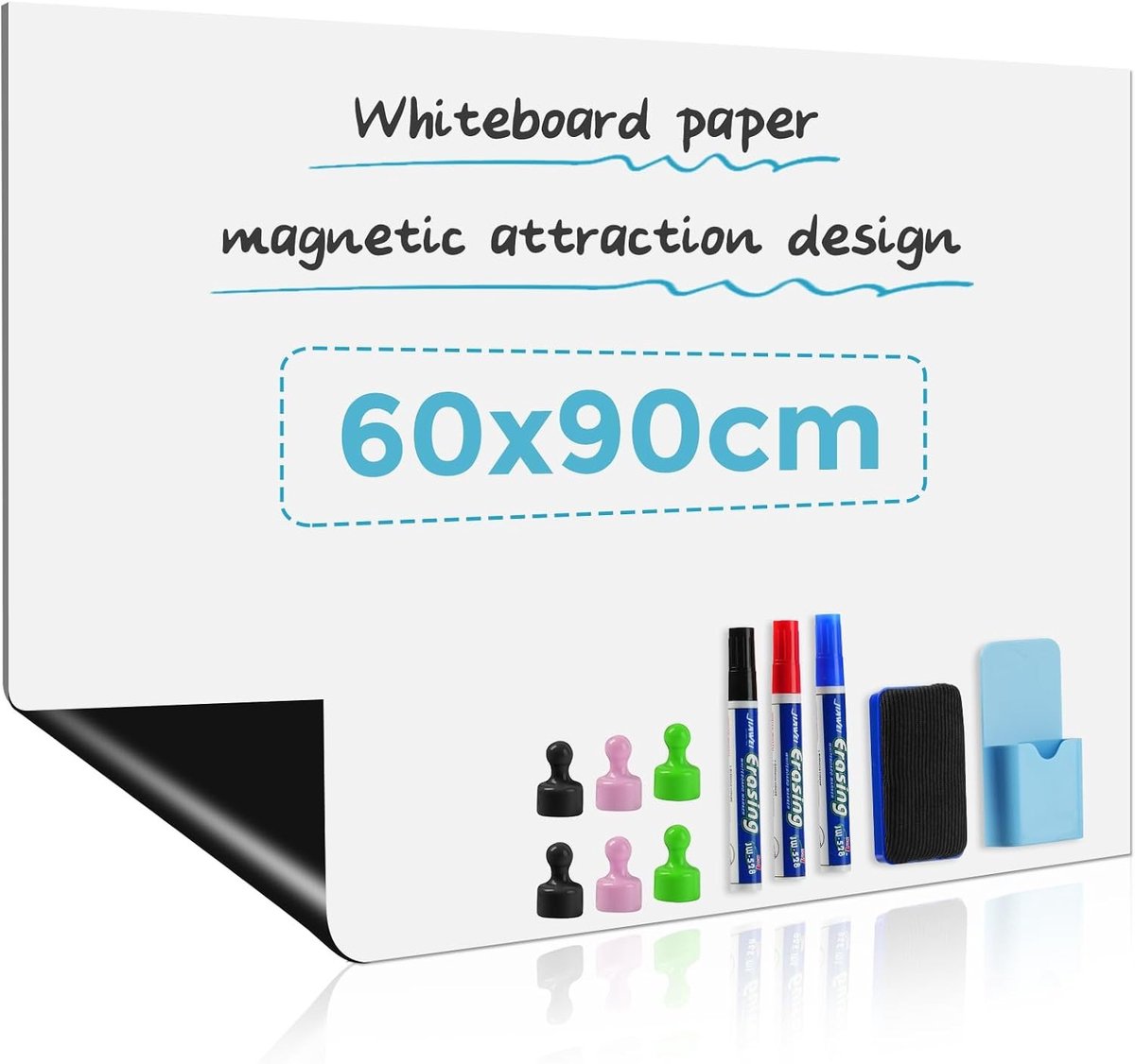 Whiteboardfolie - Wit - 60 x 90 cm - Zelfklevend Magnetisch Whiteboard - Voor Kinderen en Kantoor