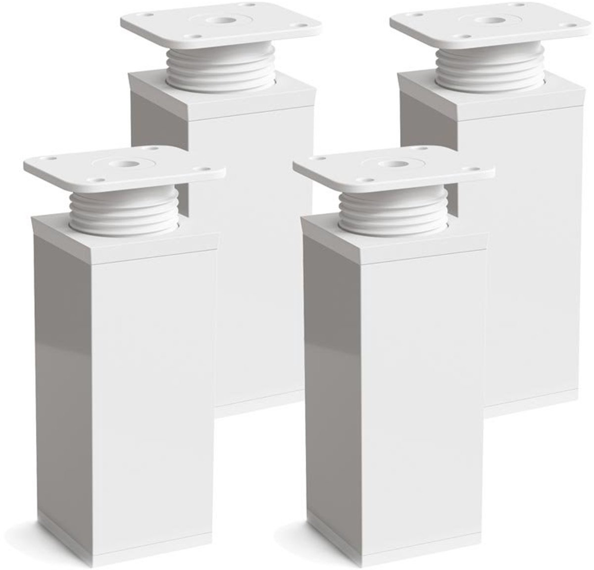 Famanu – Meubelpoten set van 4 stuks, H 100 mm, verstelbaar, wit, ideaal voor ladekasten en opbergmeubels