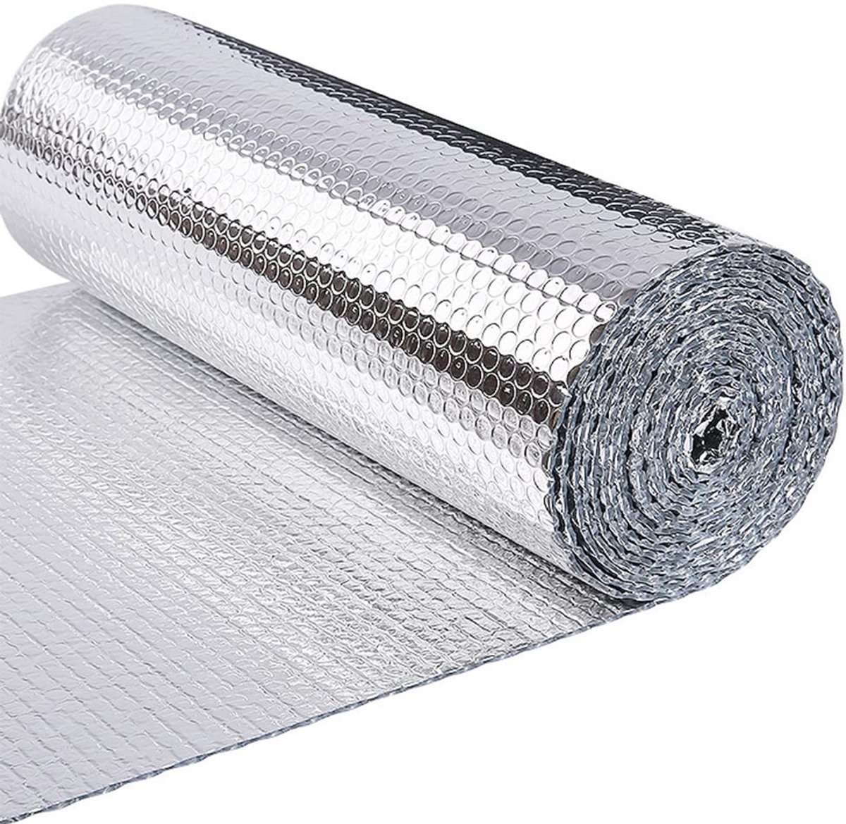 Famanu – Warmte-isolatie van aluminiumfolie, dubbelzijdig, 3 mm, duurzaam, voor reflectoren van warmte en kou, ideaal voor ramen, auto, radiator, 0,6 x 10 m