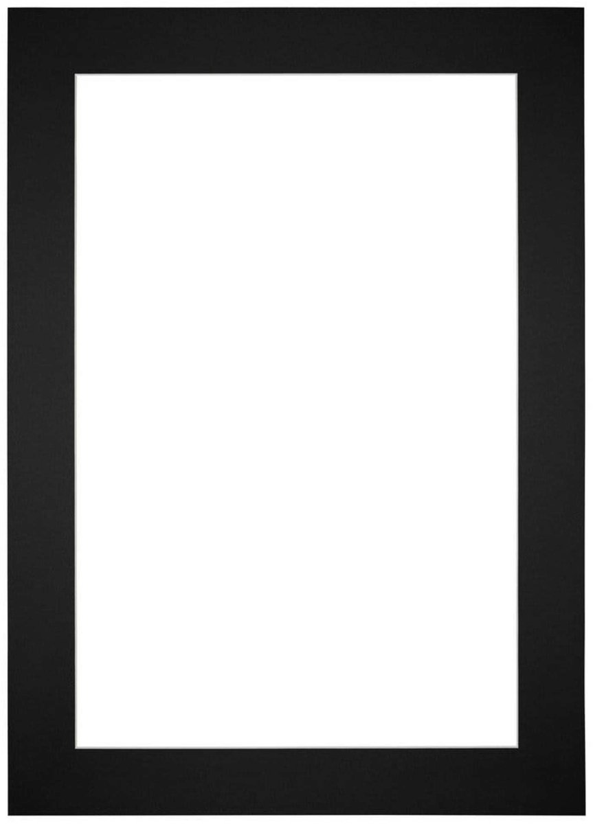 Passe-Partout Fotomaat 15x20 cm - Lijstmaat 25x35 cm - Zwart - Museumkarton - Fotolijst niet inbegrepen