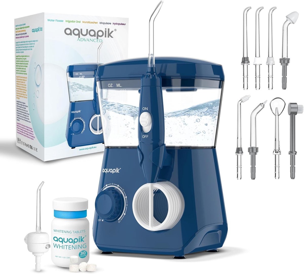 Waterflosser - Wit - 600 ml - Geavanceerde Monddouche met 10 Drukniveaus en Mondstukken - Voor Gevoelig Tandvlees en Orthodontie