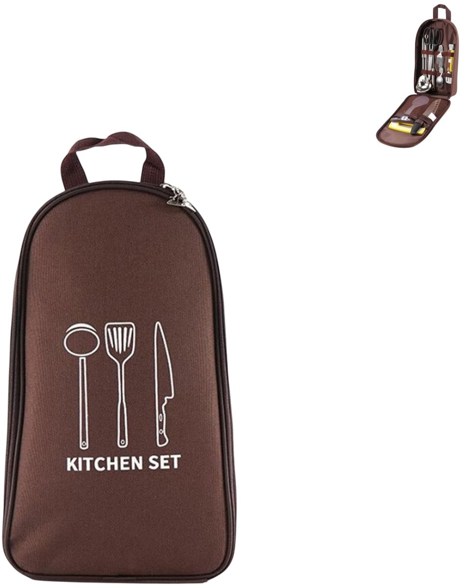 1 stuk - Messentas voor koks - Bestekorganizer voor kamperen - Draagbare bestektas - Waterdichte bestektas - Keukengereitas van Oxford-stof - 36 cm * 22 cm - Geschikt voor picknicks, barbecues en het opbergen van bestek