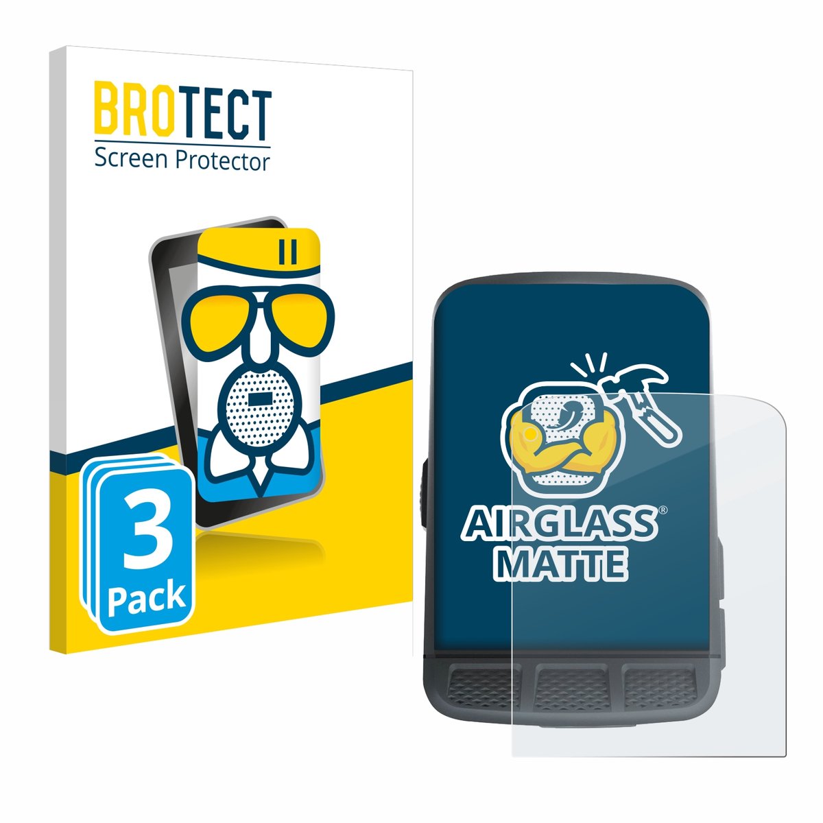 BROTECT - Screenprotector voor Wahoo Elemnt Roam - Folie Beschermfolie Beschermglas matte 3 Stuks