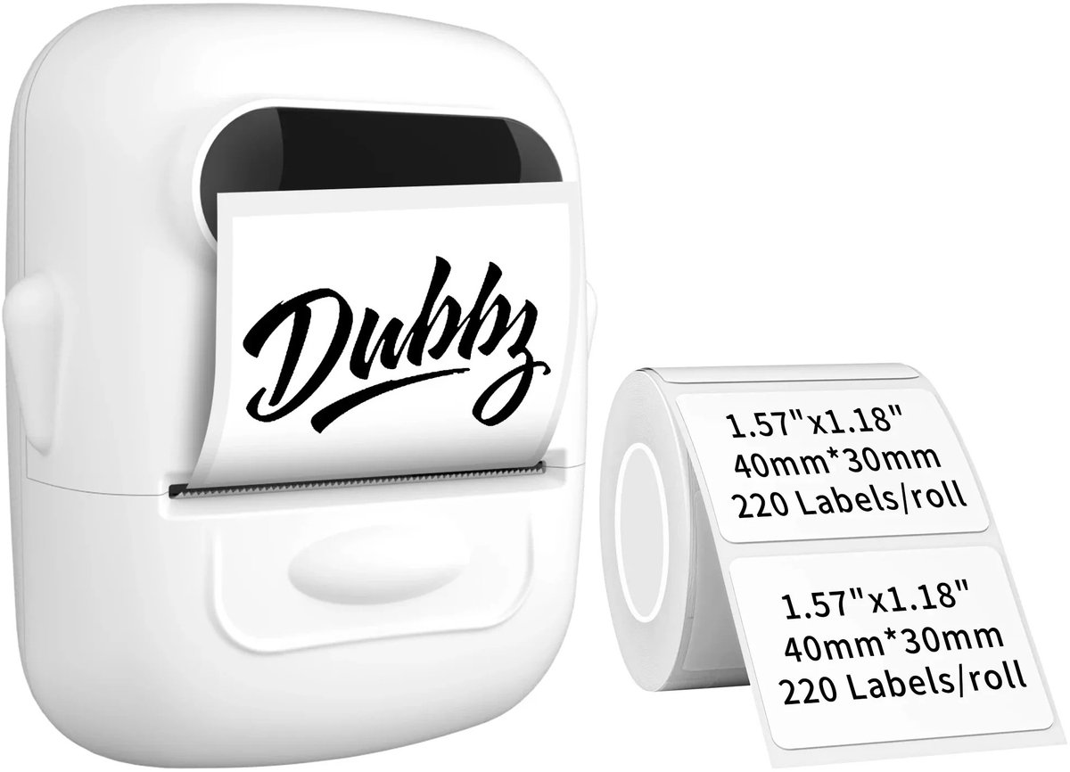 Labelprinter - P50 - Als beste gekozen door Evaux Boutique - Draadloze Bluetooth Labelmaker - Thermische Printer - Inktvrij - Snel Etiketten Printen - Ideaal voor Vinted Verkopers, Pakketten & Productlabels - Incl 3 rollen voor een vliegende start