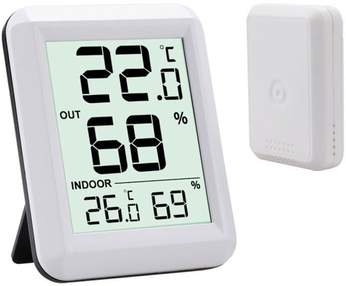 Draadloze thermometers en hygrometers voor binnen en buiten, digitale thermometers voor thuis en babykamers, wandthermometers voor kassen en temperatuurmeetinstrumenten voor voertuigen.