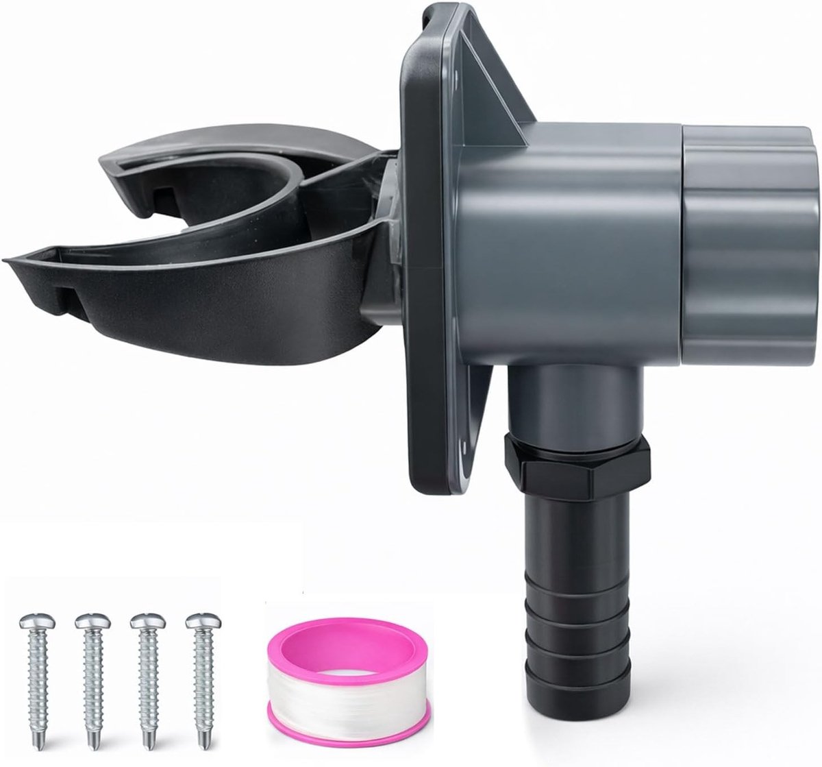 Regenwaterverzamelaar - Lichtgrijs - Universele Aansluiting - Robuuste PVC met Flexibel Rubber - Voor Daken tot 80 m²