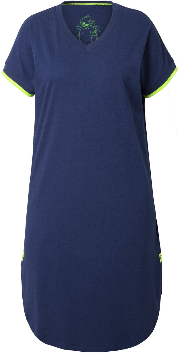 Laurasøn - Dames - Shirtjurk V-hals OEKO-TEX MIG - Navyblauw - Maat 48+