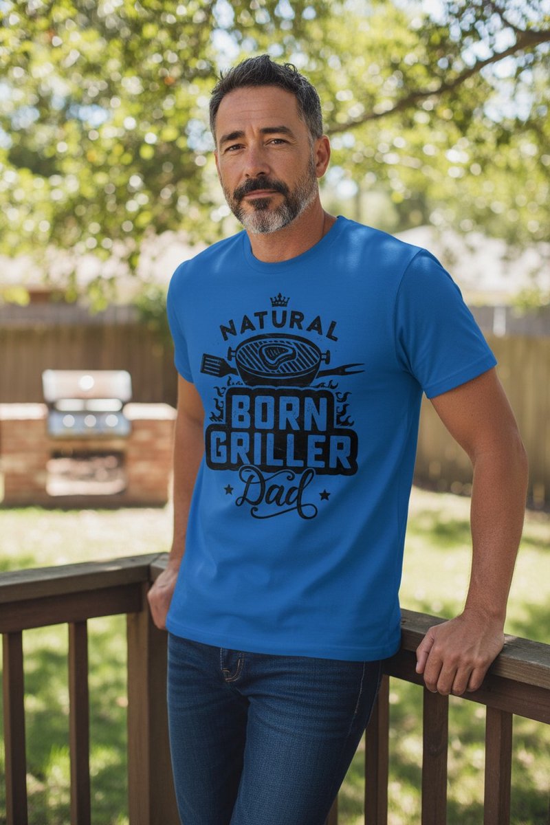 Barbecue Natural Born Griller Dad The Coloured House T-shirt M