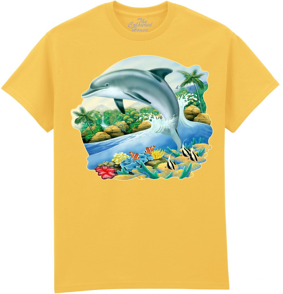 Dolfijn Dolphin Leap The Coloured House T-shirt S