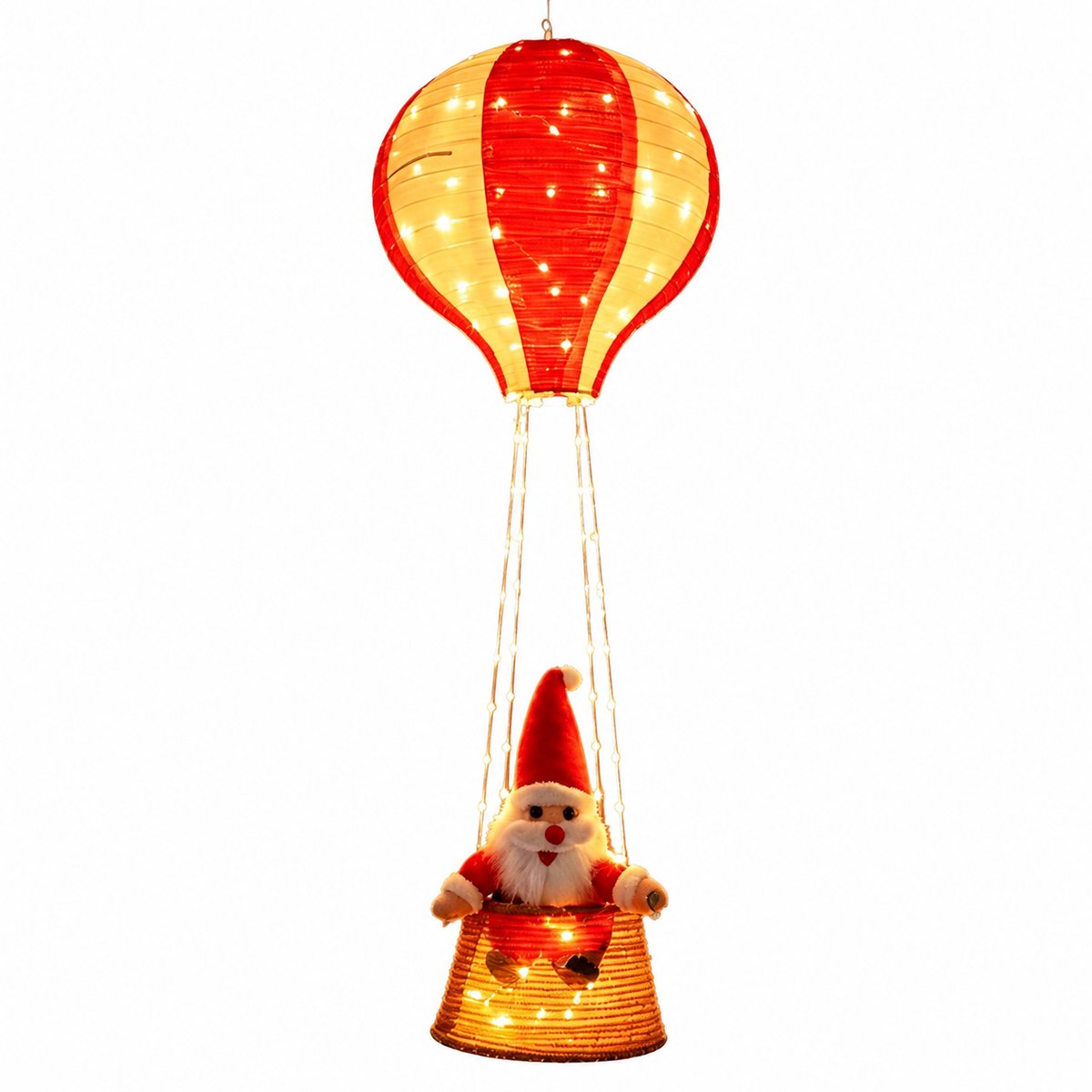 Kerstballonlantaarn - Kerstmanstijl - Warm Licht - Inclusief Afstandsbediening En 8 Lichtstanden - Feestdecoratie, Kerstcadeau Voor Binnen En Buiten (1 Stuk)