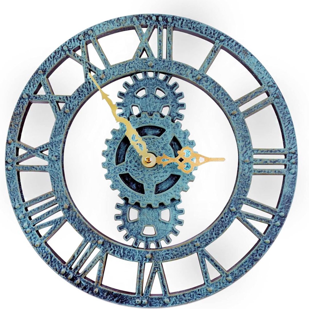 Zavio® Wandklok Industrieel - Klok Muur - Ronde Klok Modern