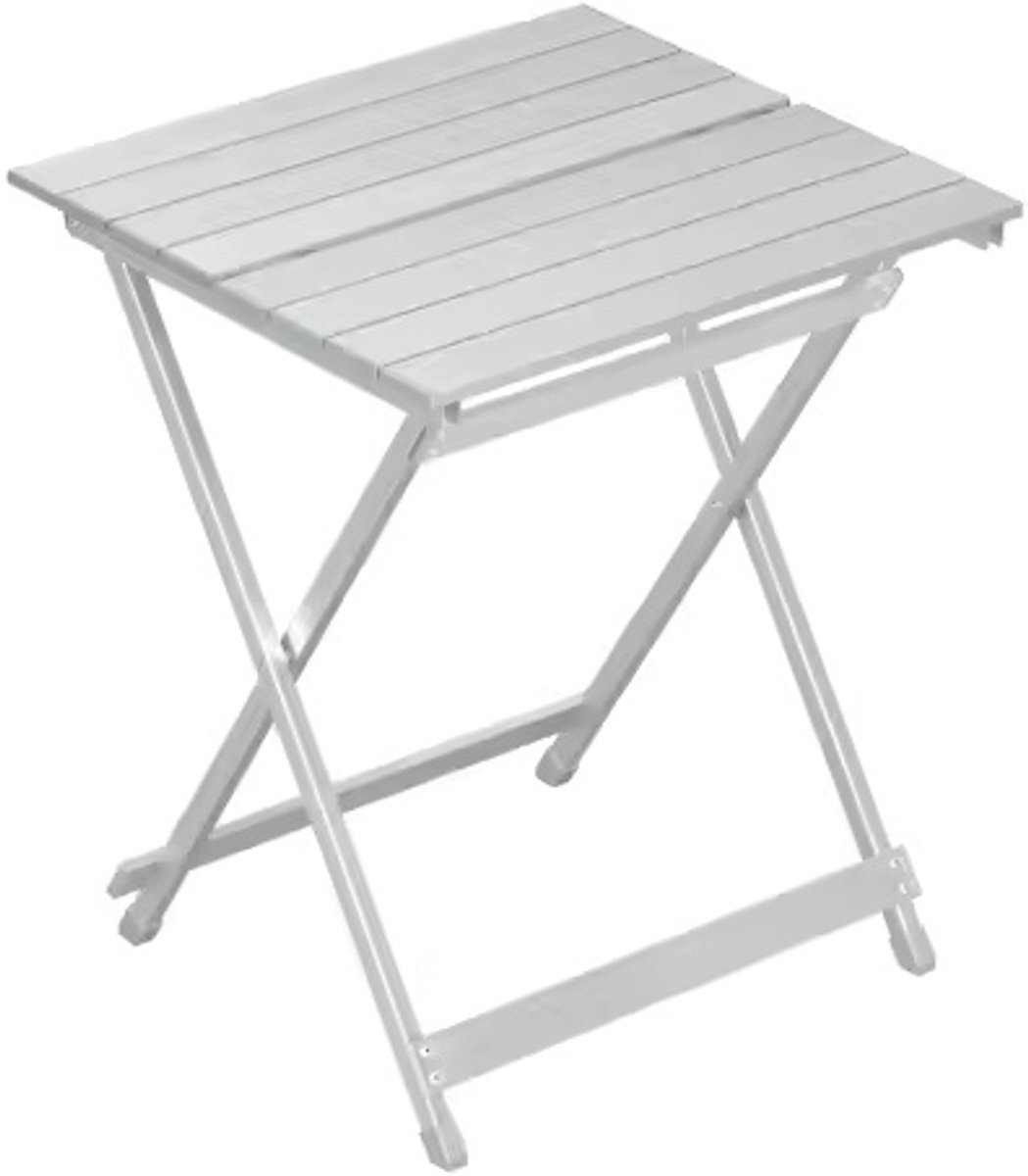 Campingtafel aluminium - zijtafel vouwen balkontafel picknicktafel ultralicht draagbaar vouwen 50,5 x 47 x 59,5 cm - wit
