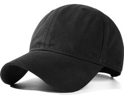 Klassieke retro baseballpet Geschikt voor zowel mannen als vrouwen, effen kleur, verstelbaar, decoratieve pet – zwart