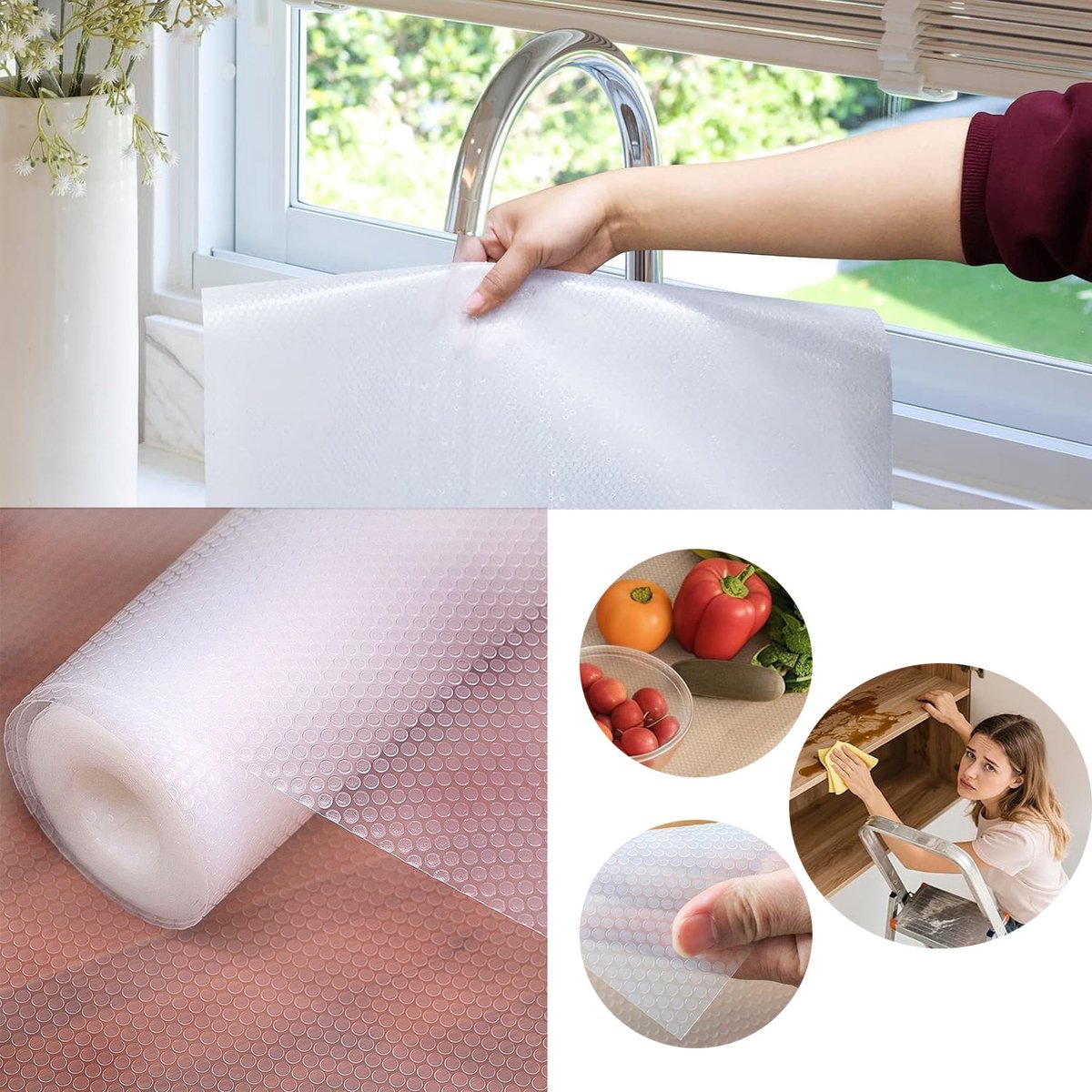 Keukenplankbekleding, Beschermer Voor Kastplanken, Beschermende Bekleding Voor Koelkasten, Antislip, Kan Worden Doorgesneden.