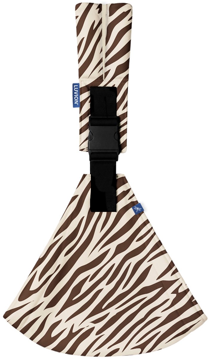 LUVION® Baby Sling FLORENCE Savannah Zebra - Heupdraagzak Baby - Ergonomische Hip Carrier - Draagzak - Tot 16 kg - Bruin met Zebrapatroon