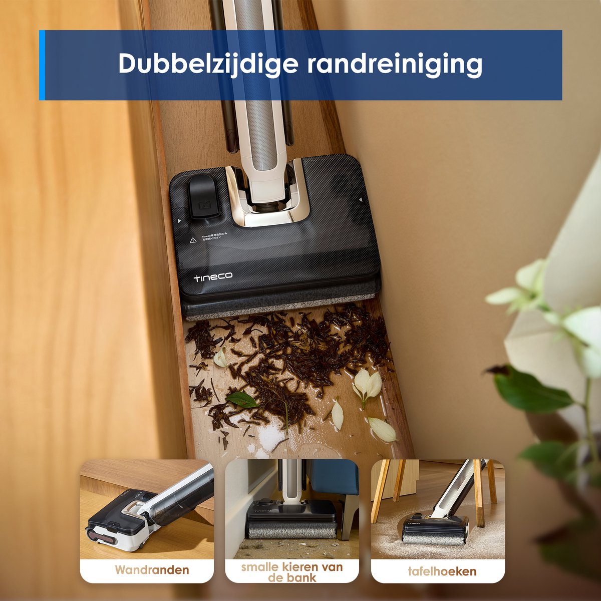Tineco FLOOR ONE i7 Fold Premium - Nat en droog stofzuiger en dweil - 22.000 Pa Zuigkracht - Anti-Hair Tangling - 180° Vouwbare buis - Geluidsarm & hete lucht 85°C snelle droogtijd - 50 minuten accu - Lichtgewicht – foto 8