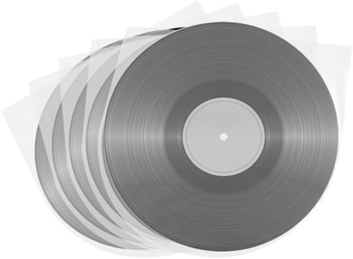12 inch vinyl beschermhoezen - antistatische semitransparante binnenhoezen voor platen - 100 stuks melk-witte vinylhoezen