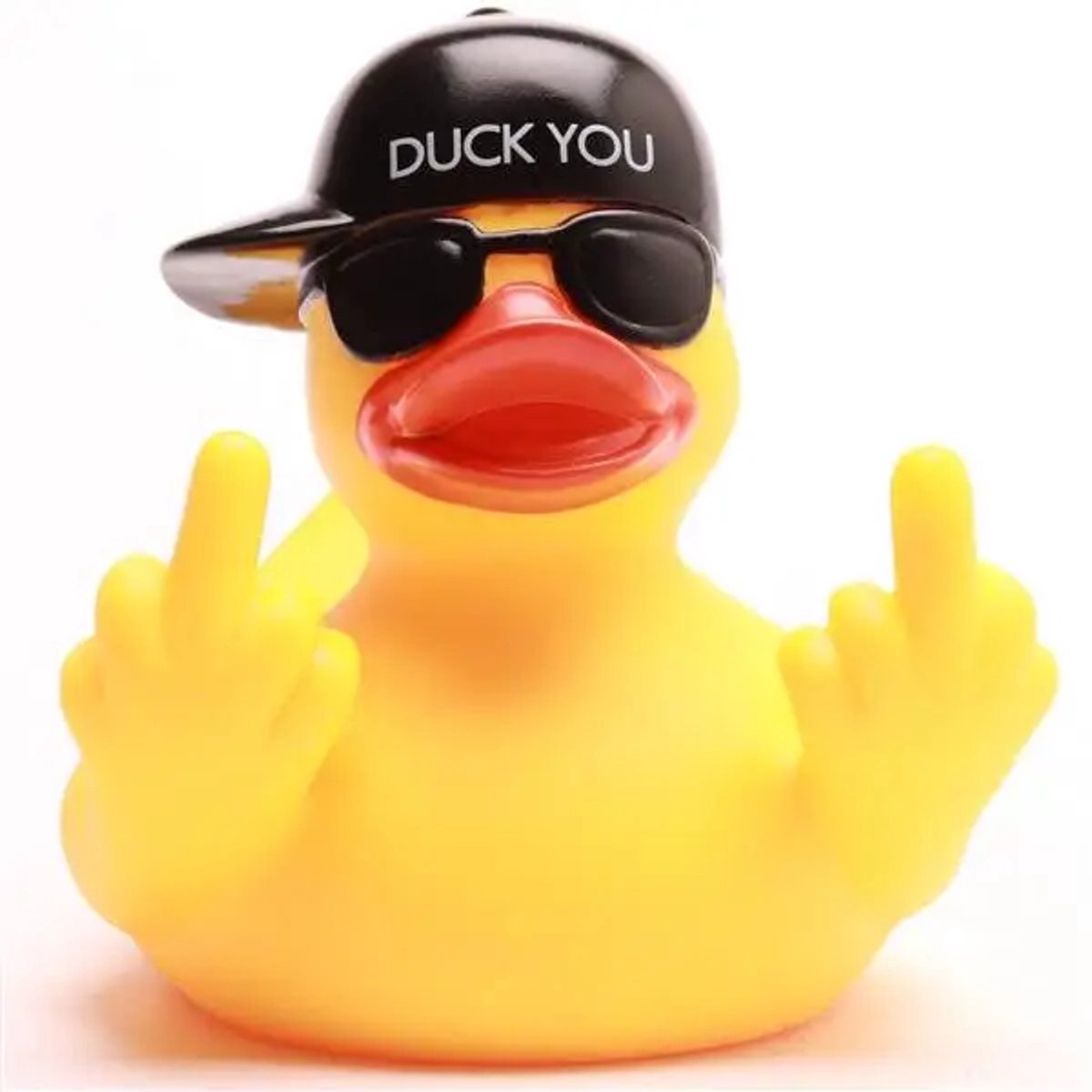 Bad Eend - Badeend - FU - Duck You - Geel Eendje - Rubber Eend - Eend - Middle Finger - Middelvinger - 8cm