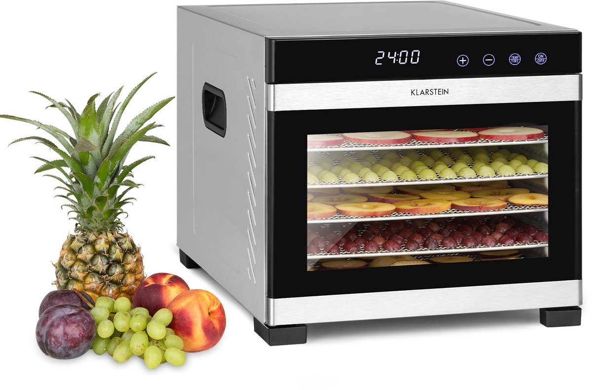 Bol.com Klarstein Voedseldroger Flavour Dry temperatuur: 35 - 75 °C digitale thermostaat - Dehydrator - 650W - voor Fruit voor V... aanbieding