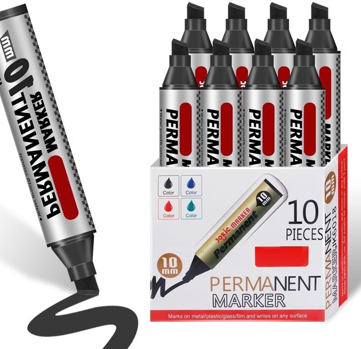 Solidchoice - Set van 10 Permanente Markers met Dikke Punt