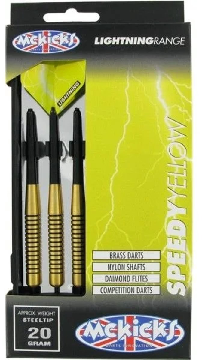 McKicks Speedy Yellow Brass 22 gram - Dartpijlen van McKicks — afbeelding 2