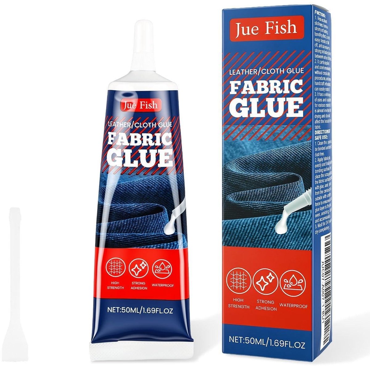 Solidchoice - Transparante Textiellijm 50 ml, Inclusief Schraper, Wasbaar