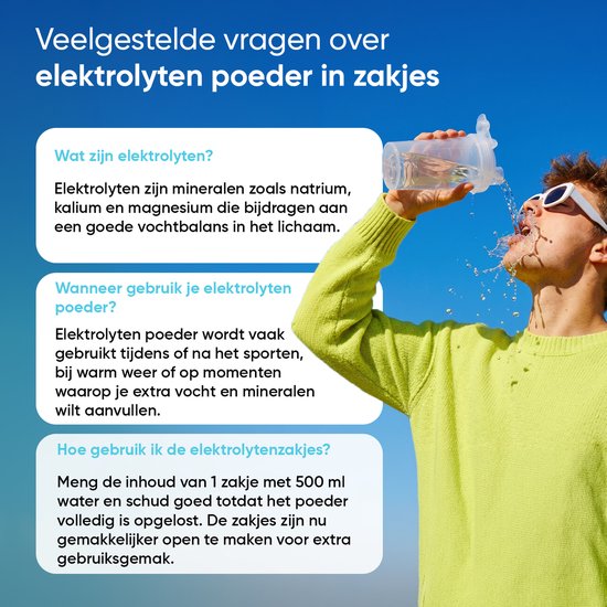 WeightWorld Elektrolyten Poeder zakjes - 9 essentiële electrolytes, mineralen en vitamines - 30 zakjes in 3 natuurlijke smaken - Zonder suiker — afbeelding 5