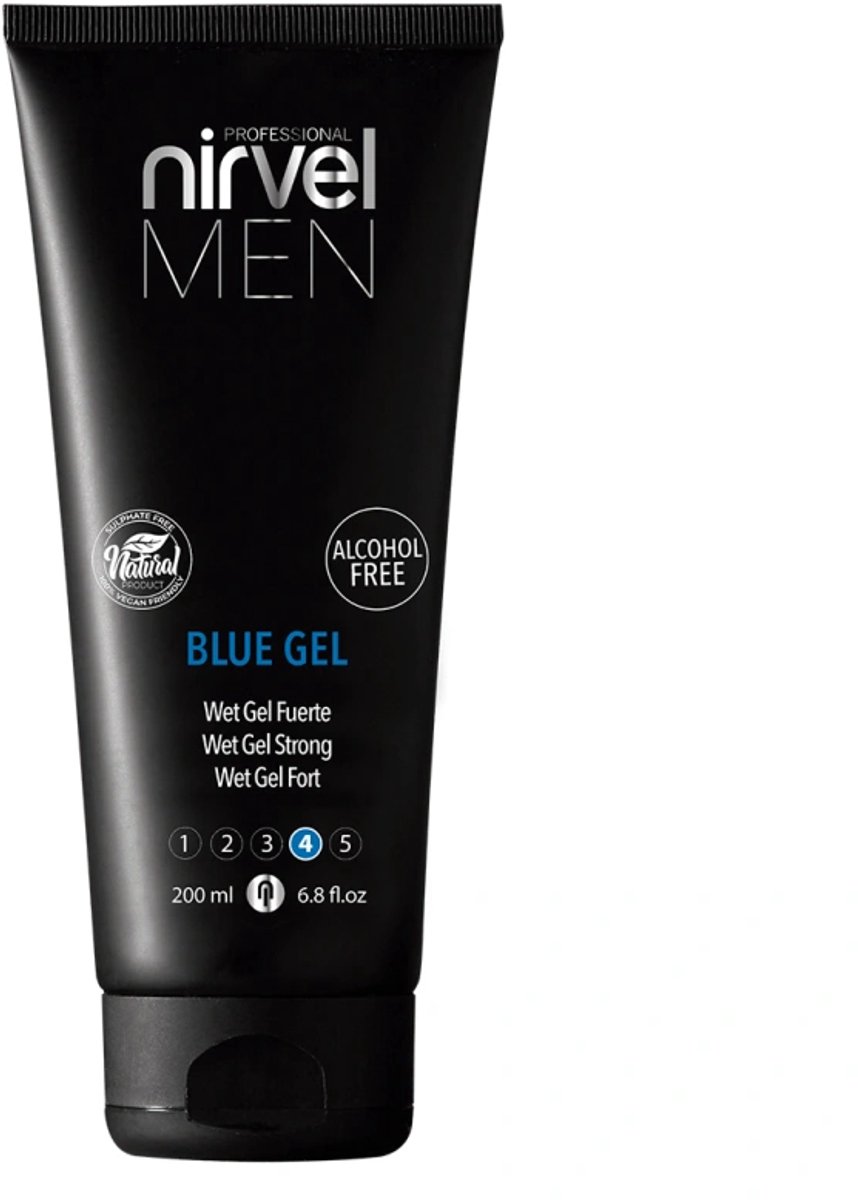 Nirvel Blue Gel Wet Gel Strong / Krachtige Wet Gel voor hem voor de perfecte haarstyling 200 ml