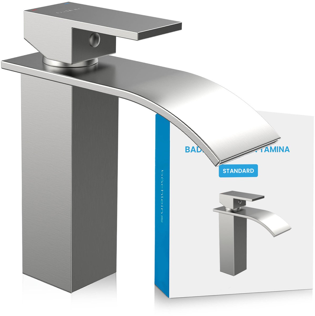 Bächlein Wastafelkraan Tamina waterval-design - Geborsteld RVS