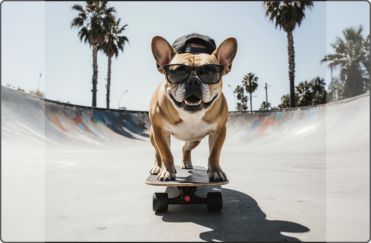 Kangaro Bureauonderlegger - 35x58cm PP Skate Dog - K-0014D206