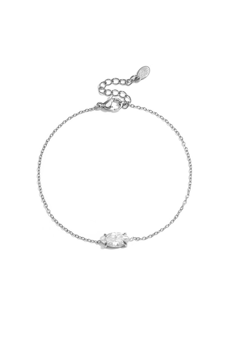 Armbanden met bedeltjes van roestvrij staal in ovale vorm, eenvoudige serie voor dagelijks gebruik, damessieraden