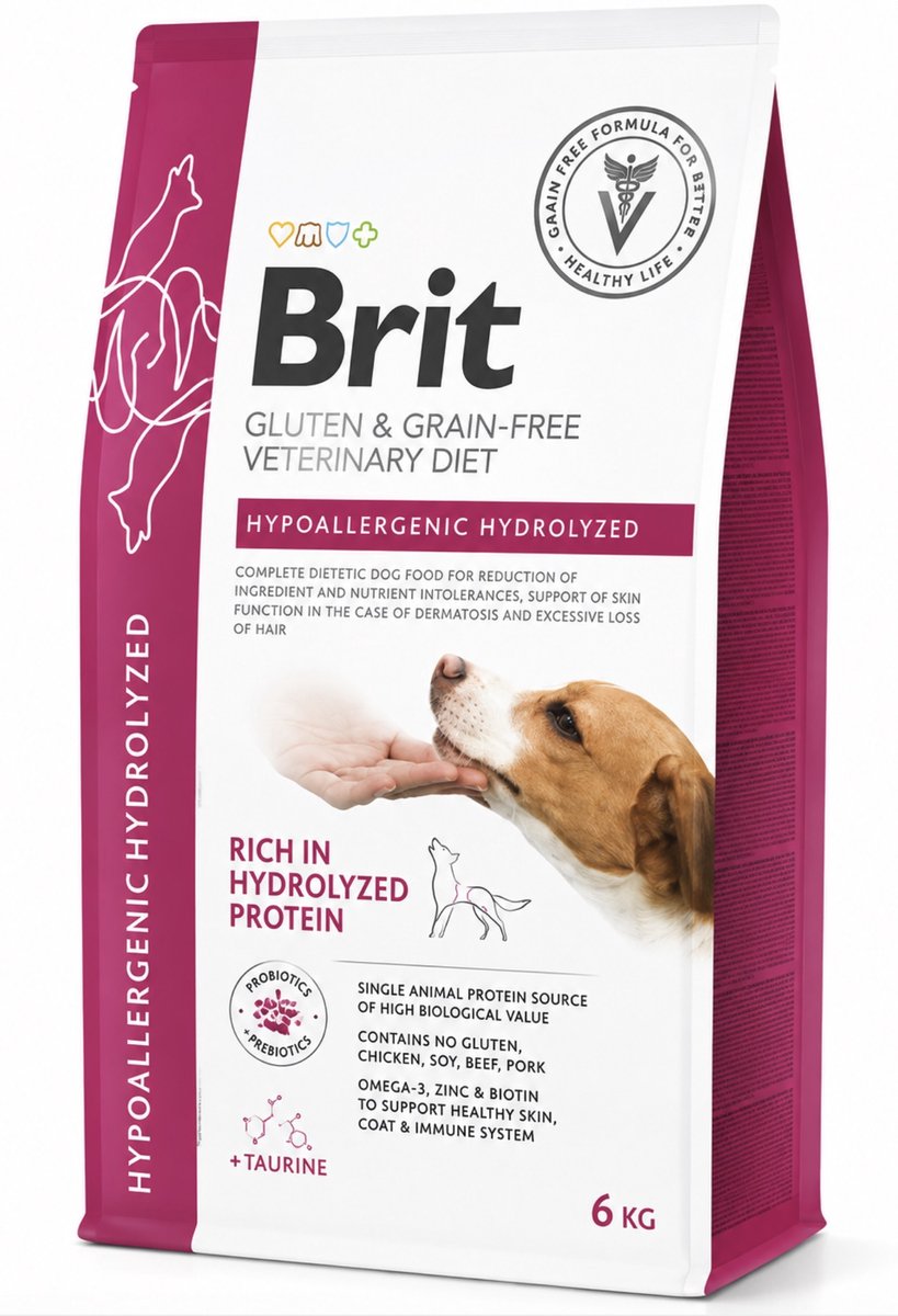 Brit GF VD Dog Hypoallergenic Hydrolyzed - 6 kg