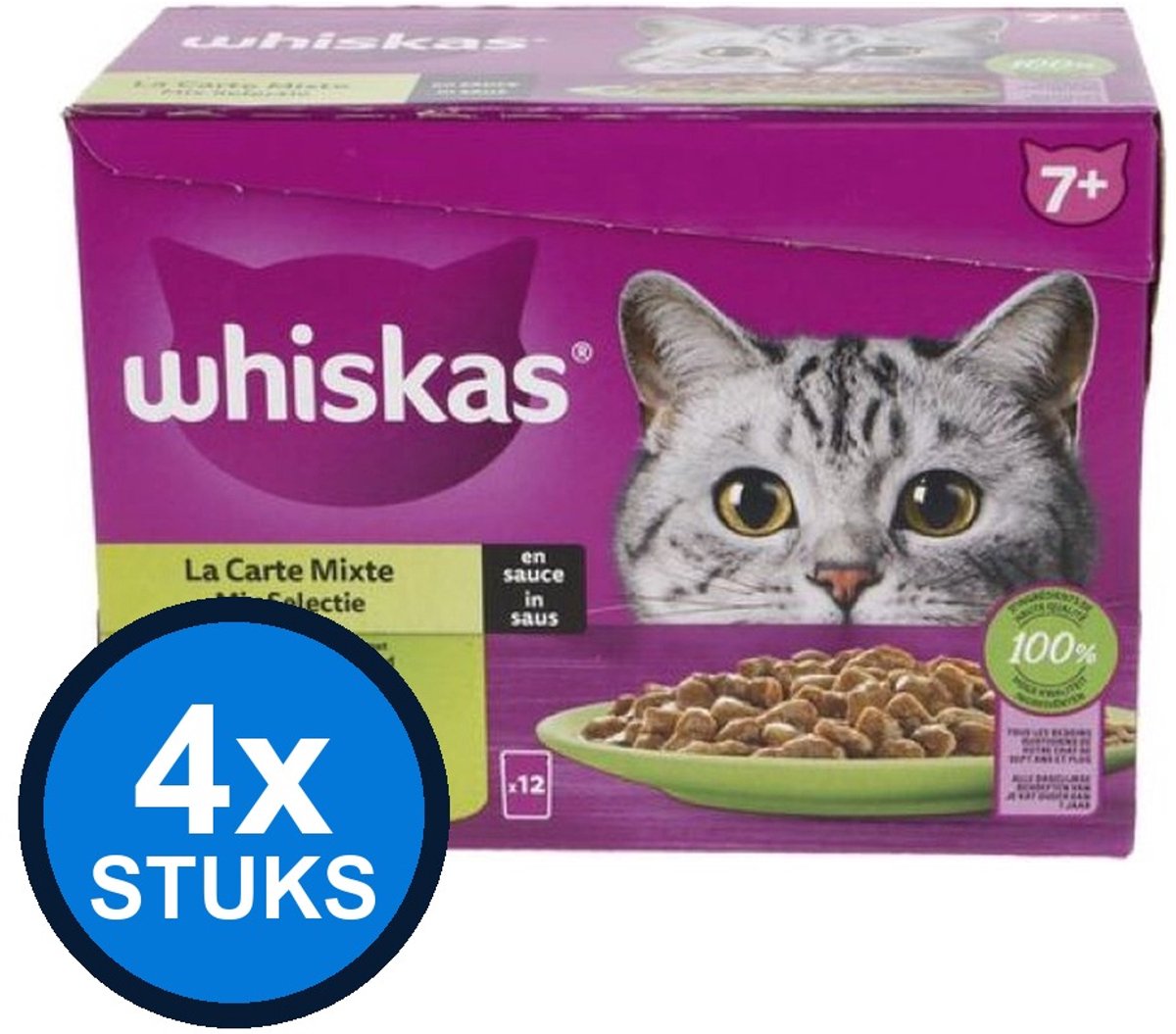 Whiskas Whiskas 7+ Senior Mix Selectie in Saus - Kattenvoer Natvoer - 12x85g