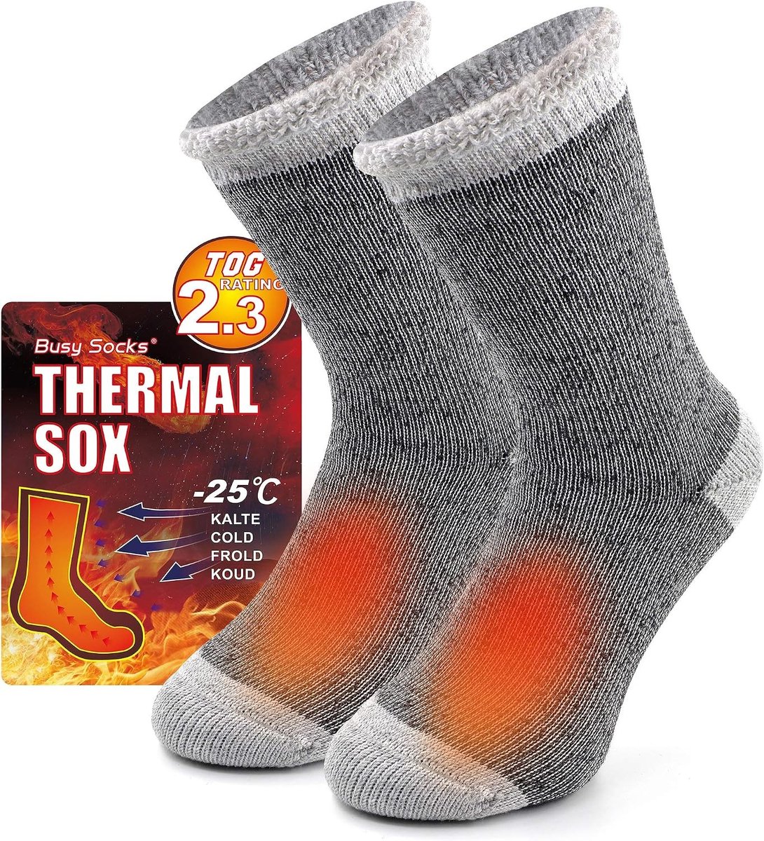 Verwarmde sokken Medium 80% acryl Extra dikke geïsoleerde wintersokken voor dames en heren –