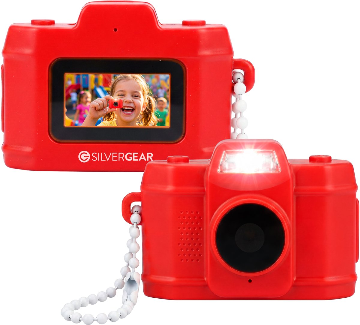 Mini Camera Sleutelhanger - 48 MP Kleine Foto & 1080P Video Camera - Inclusief SD kaart - Digitale Fotocamera - Sleutelhanger Camera Mini - Speelcamera - Kleine Kindercamera - Compactcamera's - Small Photo Camera for Key Chain - Rood - Silvergear