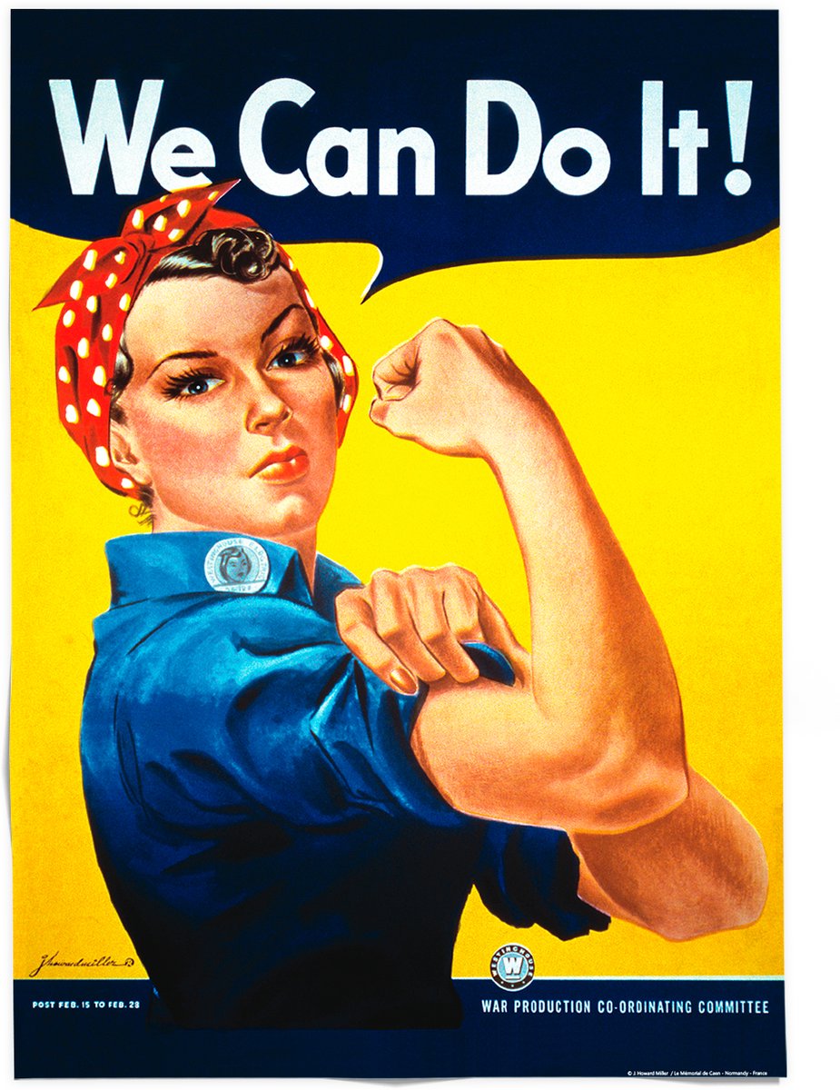 Poster Schilderij A3 – We Can Do It – WOII Vintage Propaganda – MuseumEditions