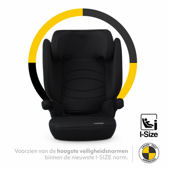 Mooiys Daisy Basic i-Size Autostoel - 100-150 cm - Verstelbaar - Zwart — afbeelding 3