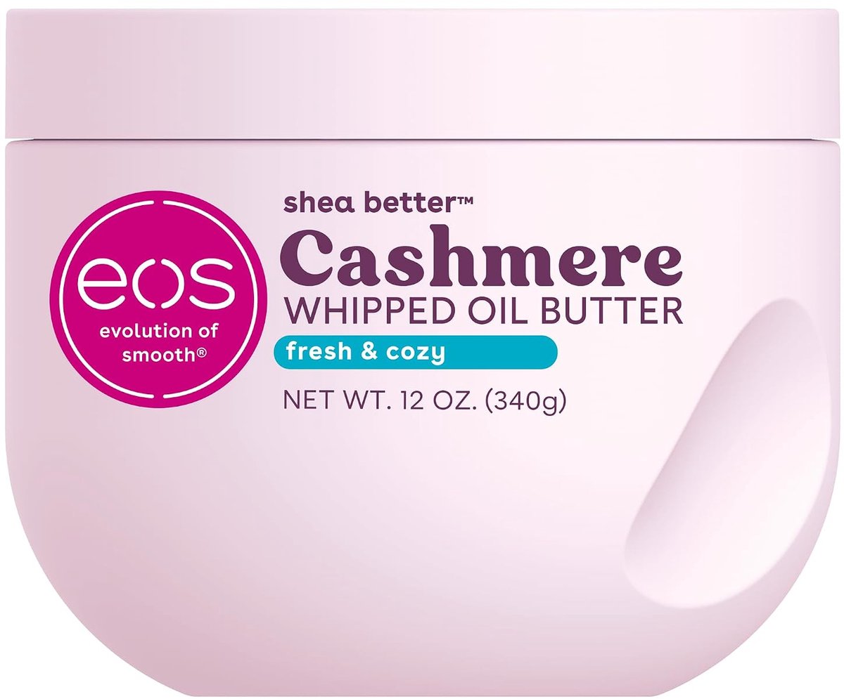 eos Cashmere Whipped Oil Body Butter – 72 Uur Hydratatie voor Droge Huid – 340 g – Fresh & Cozy