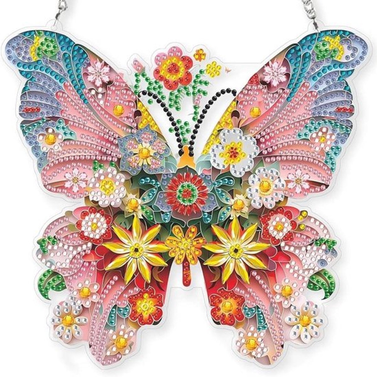 Hangende diamant schilderij vlinder hanger - Doe-het-zelf handgemaakt - Kunst vlinder kit - 5D acryl bord edelsteen schilderij kit - Creatief cadeau - Ornament diamant stickers