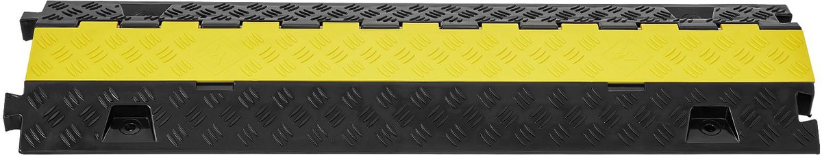 Kabelbrug - Kabeldrempel - Kabelbeschermer - Verkeersdrempel – Heavy Duty – TPU – Kanaal 2 - Opklapbaar Deksel - 9979 kg - Oprit - 91,8x25x4,3 cm - Zwart/Geel