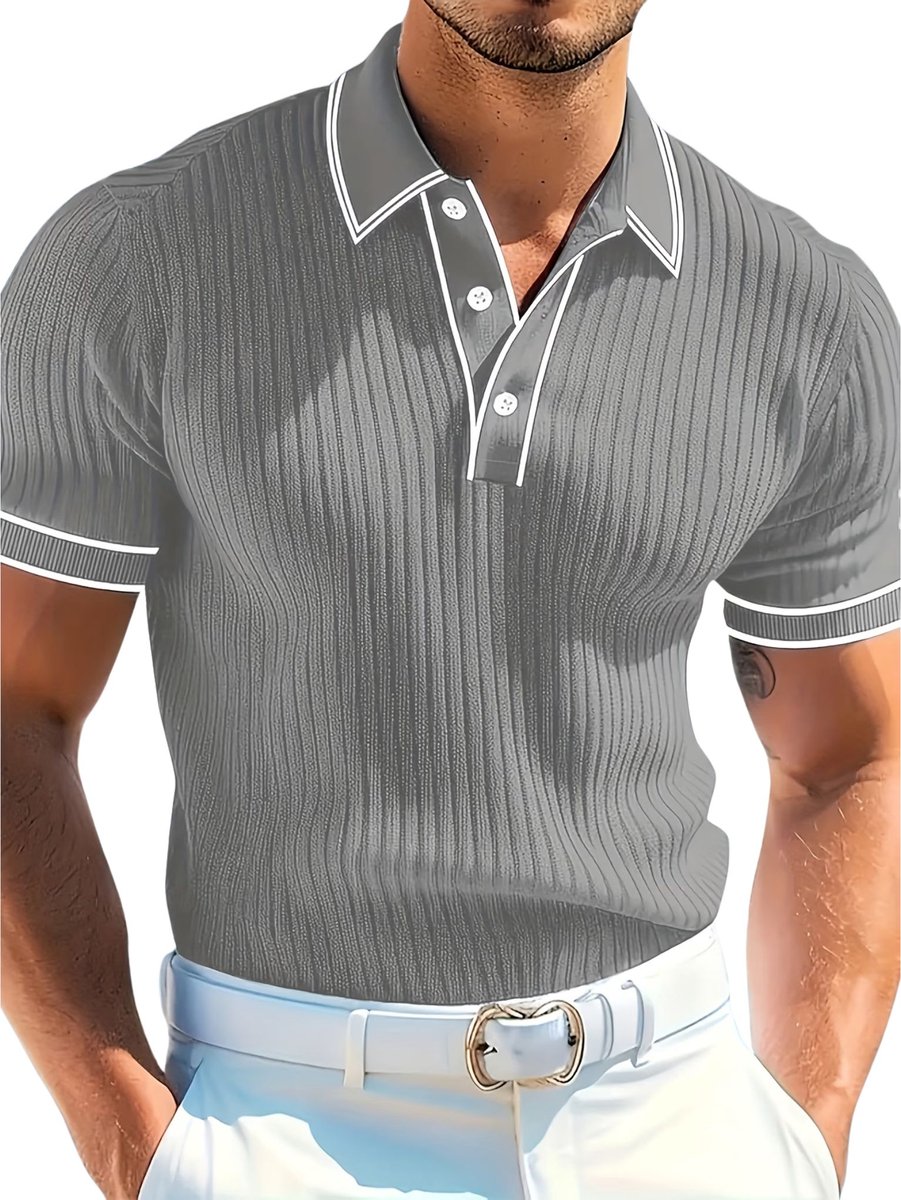 Currero T-Shirt Heren Shirt Zomerkleding T Shirt Mode Old Money Polo Mannen Kleding Volwassenen Lichtgrijs