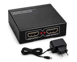 Skoov HDMI Splitter 1 in 2 uit - 4K HDMI Splitter Adapter - Kabel - 2 Poorten - Beeld Dupliceren - Universeel - Game - TV - PC - Extender