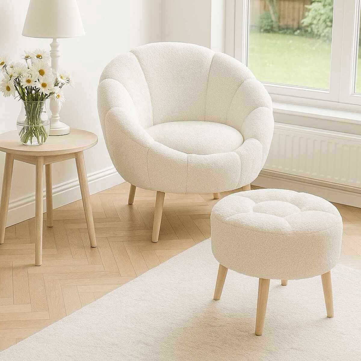 Asir - Fauteuil - Wit - 75 x 42 x 100 cm
