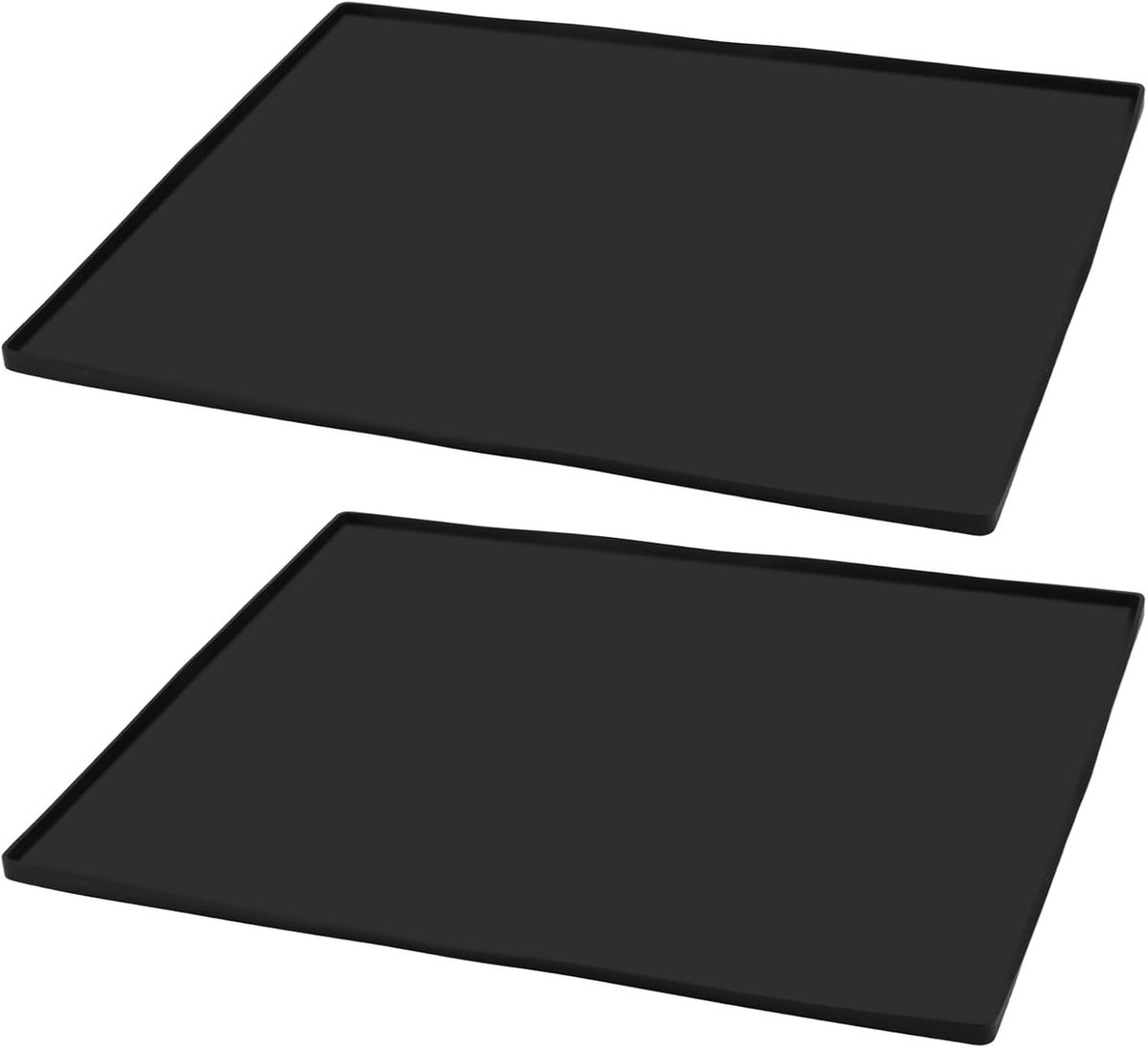 2 Stuks Grote Zwarte Siliconen Koffiemachine Mat, 40.5 * 51 * 1cm, Antislip Tegen Vlekken en Krassen voor Keukenblad