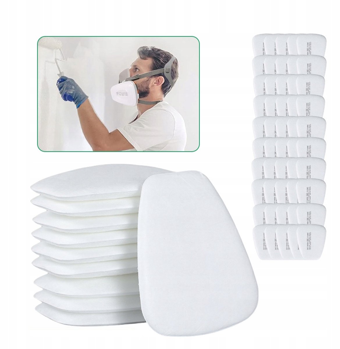 50x P2 KN95 Stofmaskerfilters - Universeel Trapezium