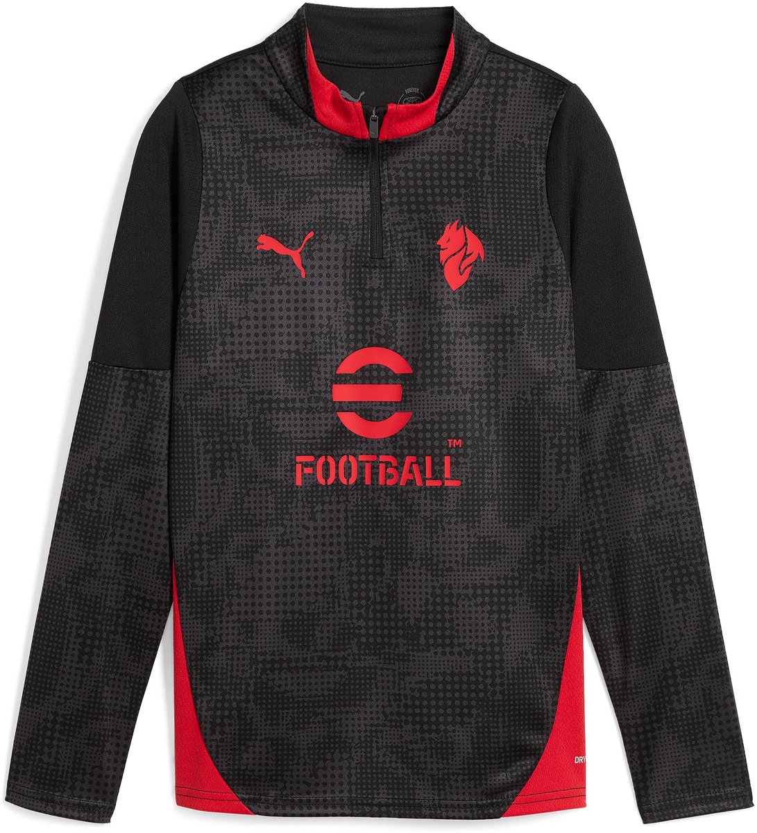 PUMA AC Milan Training 1/4 Zip Sweatshirt Enfants Noir C04 Zwart