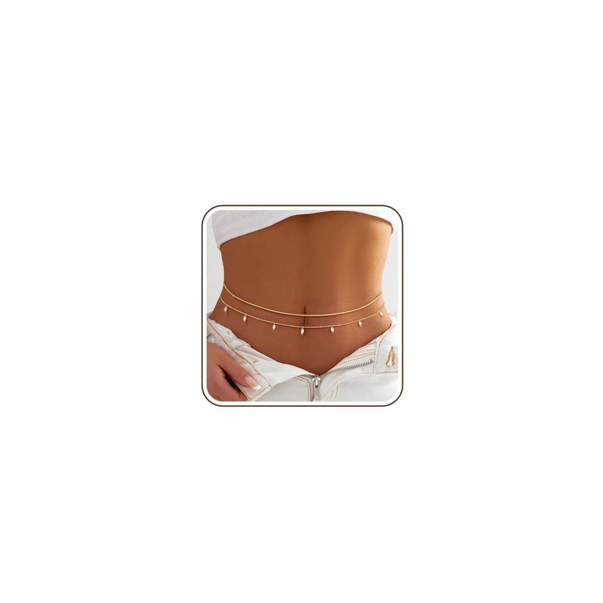 Tailleketting voor vrouwen - 18K verguld - Dainty gelaagd lichaamssieraad - Perfect voor het strand - ShopVlot