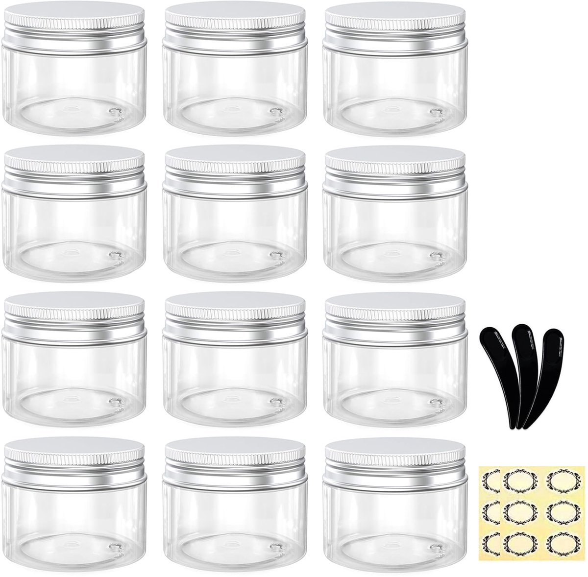 Apstaqeoo 12 stuks, 30 ml/30 g lege plastic cosmetische potten - ShopVlot