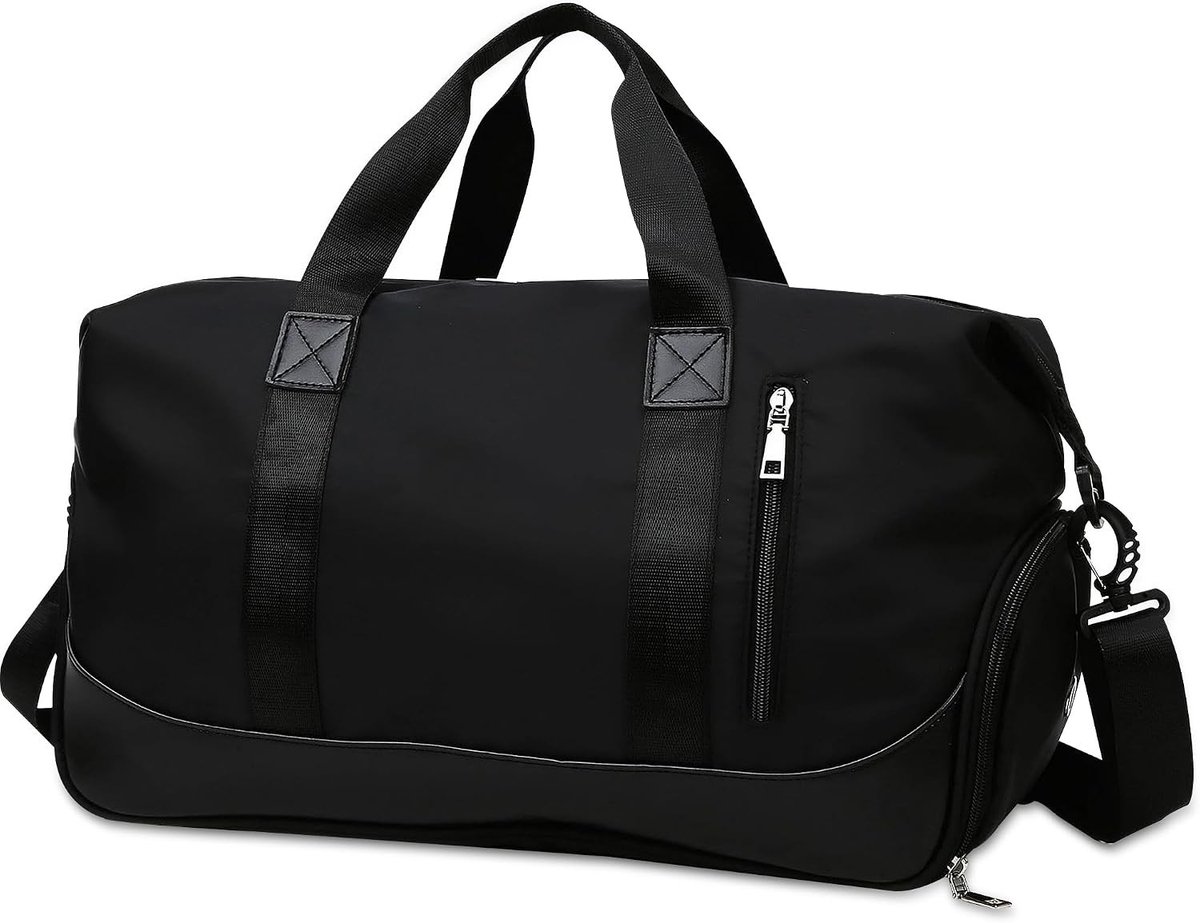 Reistas - Zwart - 47 x 25 x 22 cm - Waterdichte Duffelbag met Scheiding voor Natte en Droge Kleding - Voor Heren en Dames