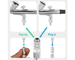 ABEST Airbrush Quick Disconnect Koppeling Release Fitting Adapter met 5 Mannelijke Montage, 1/8" M-F - ShopVlot